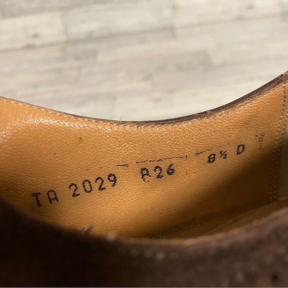 Men’s Ferragamo Brown Suede Leather Wingtip Lace Up Oxfords Dress Shoes Sz 8.5D main image 7
